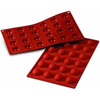 SF006 Molde de Silicona- 24 cavidades con Forma Semi esférica- Color Terracota
